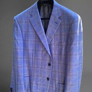 Delightful BlueCANALI EXCLUSIVE Blazer jacket , size 46 US 56 EU, Silk/cashmere